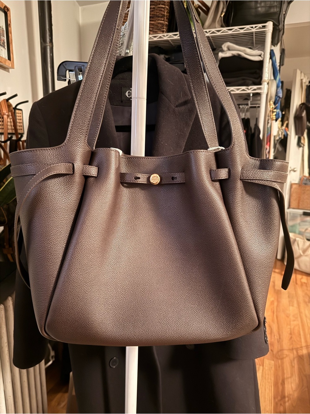 Tory Burch Romy Tote in Deep Brown